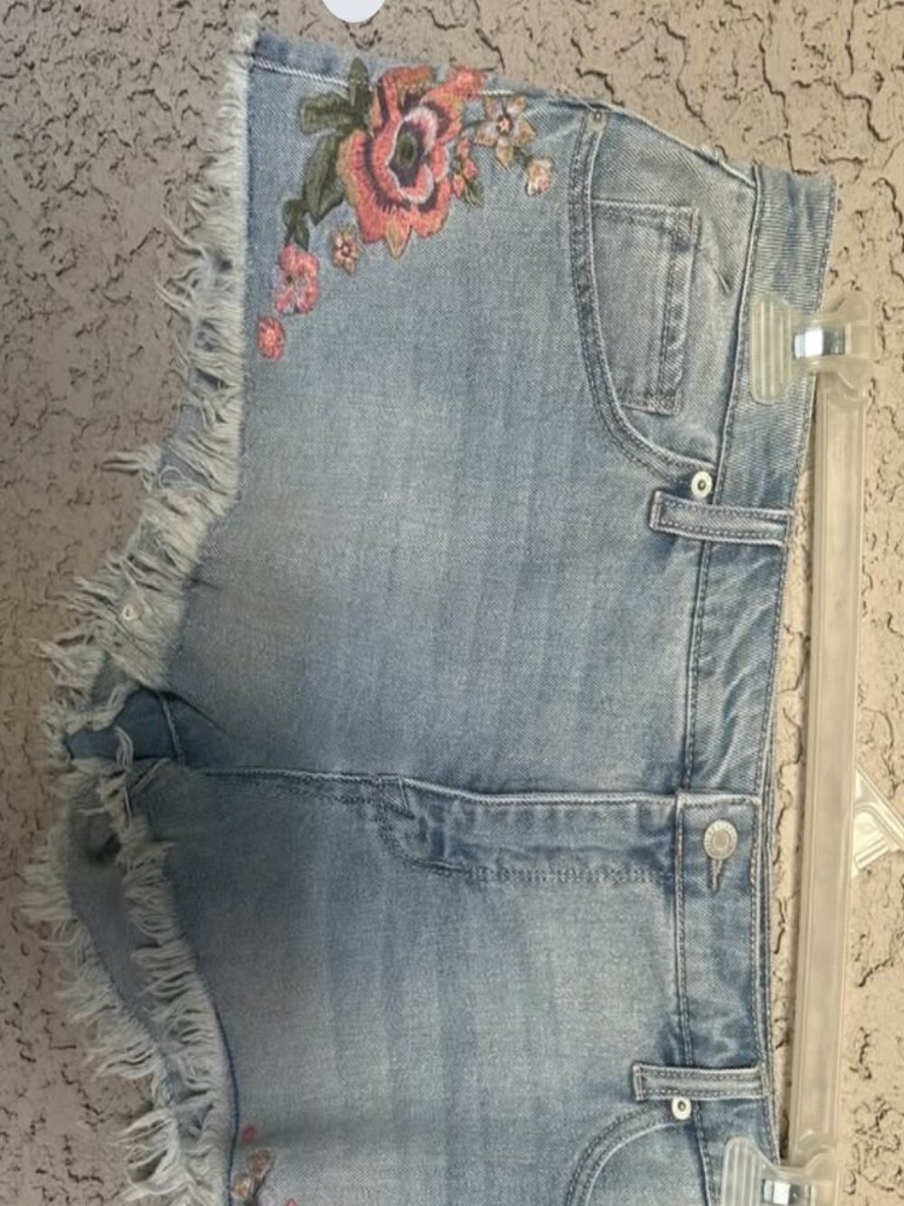 Embroidered Denim Shorts